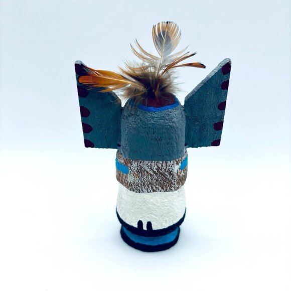 Vintage Native American Wooden Kachina Hand Painted Owl Doll Artist Signed RARE! - Picture 4 of 8